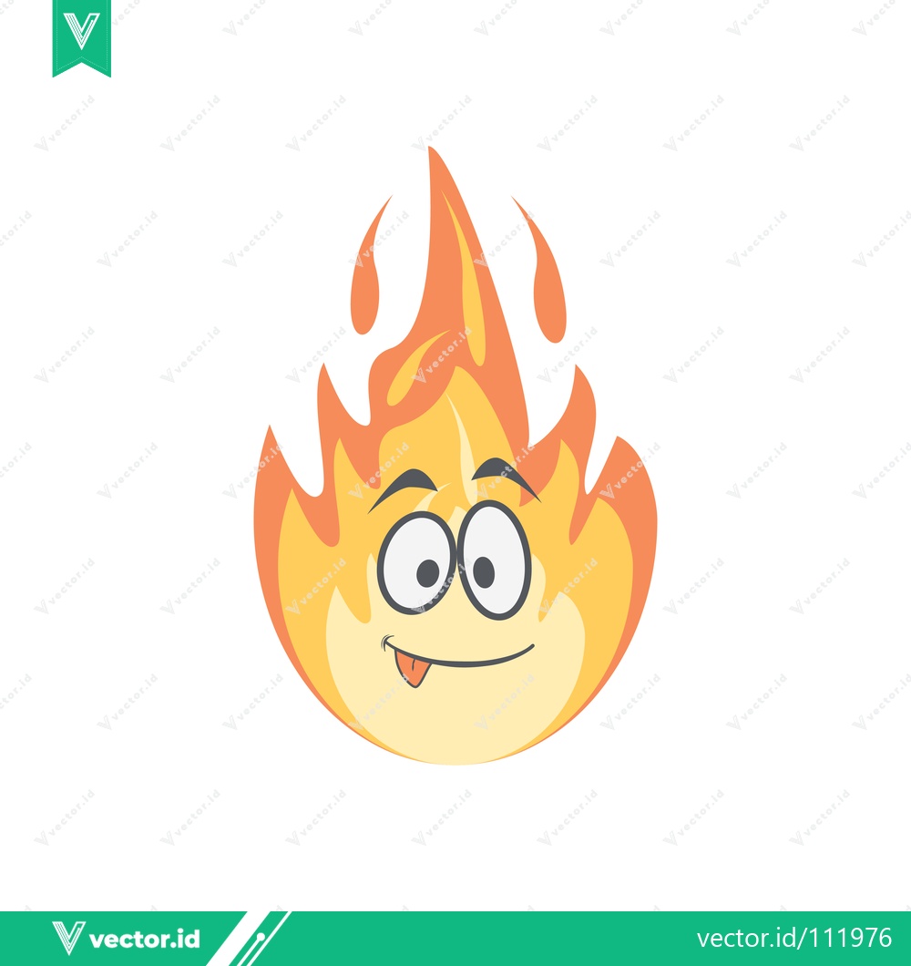 Premium Vector dari Cartoon Flame Character with Googly Eyes and Tongue Out
