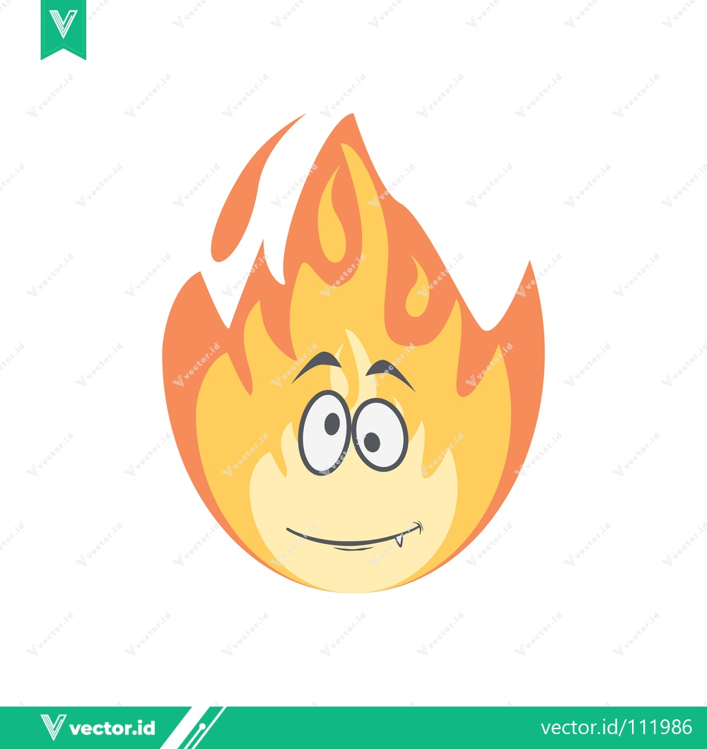 Premium Vector dari Funny Cartoon Fire Character with Expressive Face