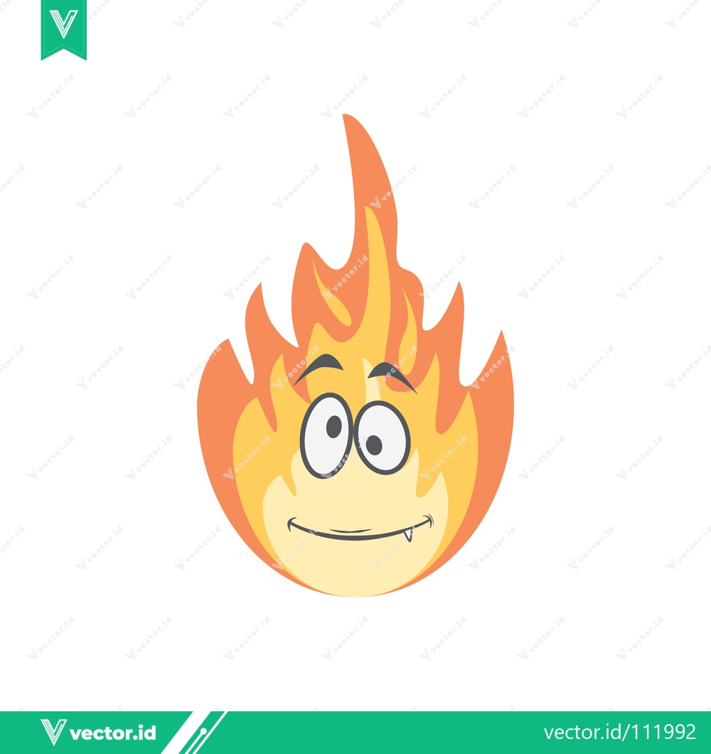 Premium Vector dari Funny Cartoon Flame Character with Googly Eyes and a Smile