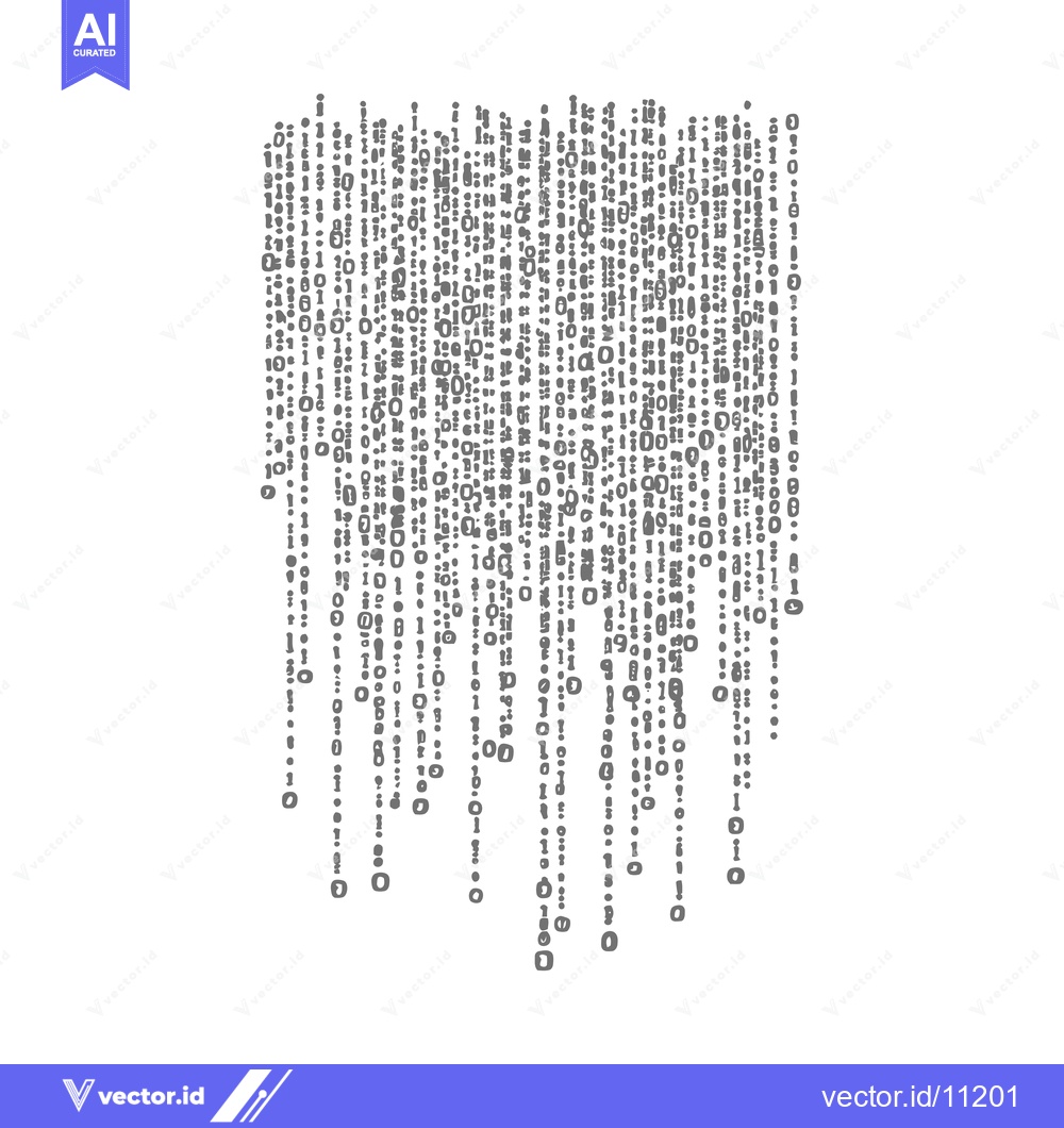 Premium Vector dari Abstract Digital Rain of Gray Binary Code
