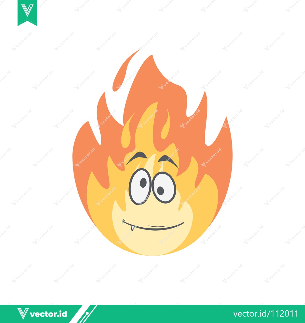 Premium Vector dari Funny Cartoon Fire Character with Expressive Face
