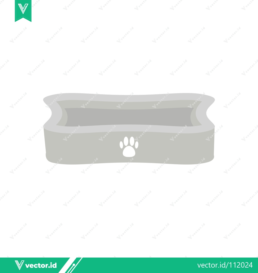 Premium Vector dari Simple Dog Bowl with Paw Print Icon