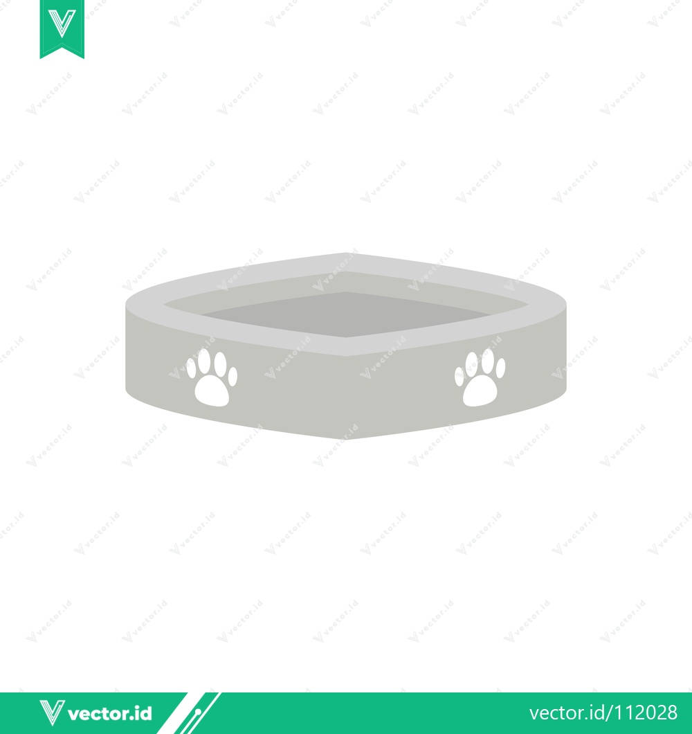 Premium Vector dari Simple illustration of a grey corner litter box with paw prints
