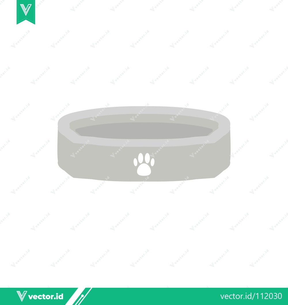 Premium Vector dari Simple illustration of a pet food bowl with a paw print emblem