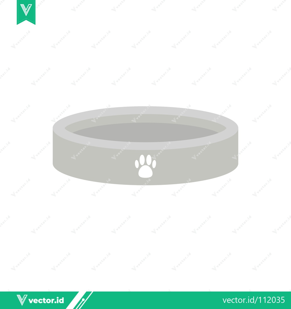 Premium Vector of Simple Gray Pet Bowl with Paw Print Icon