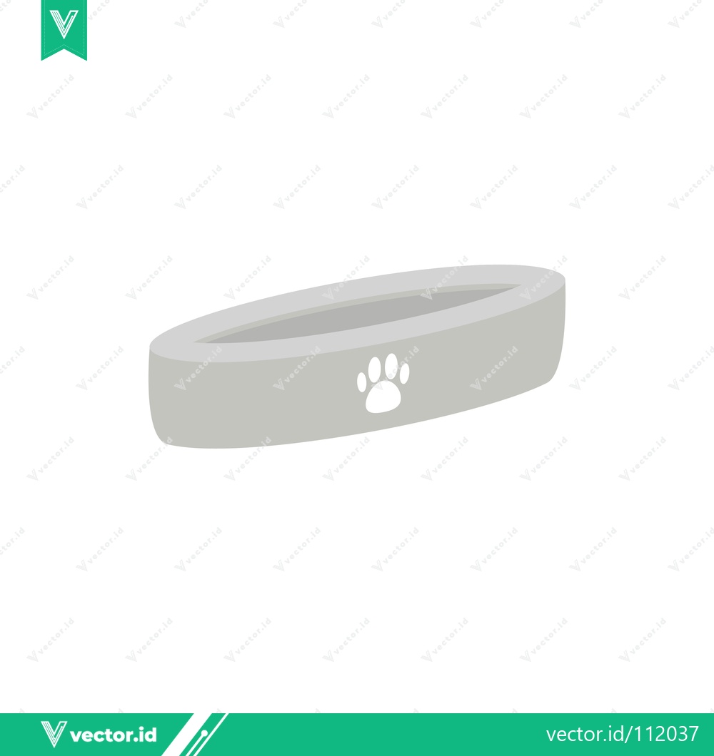 Premium Vector of Simple Pet Food Bowl with Paw Print Icon