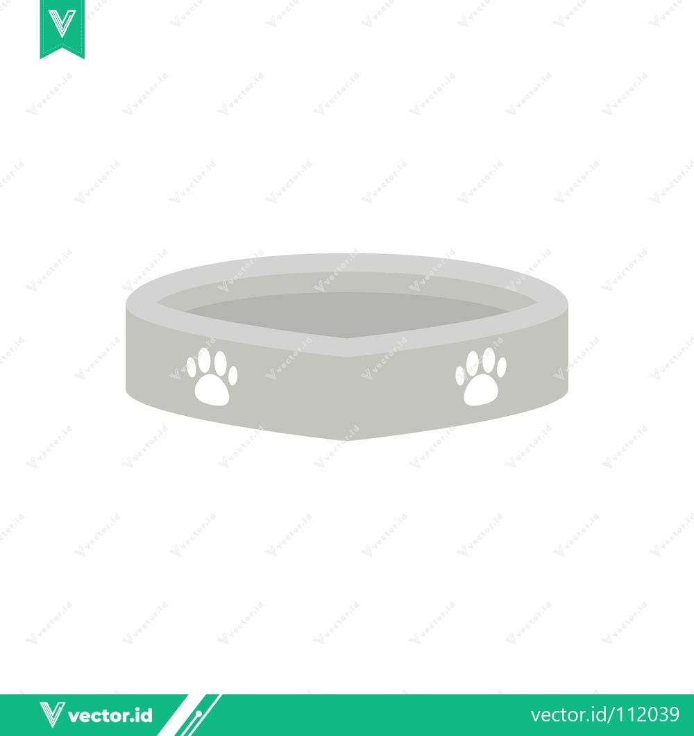 Premium Vector dari Simple Gray Pet Bowl with Paw Prints