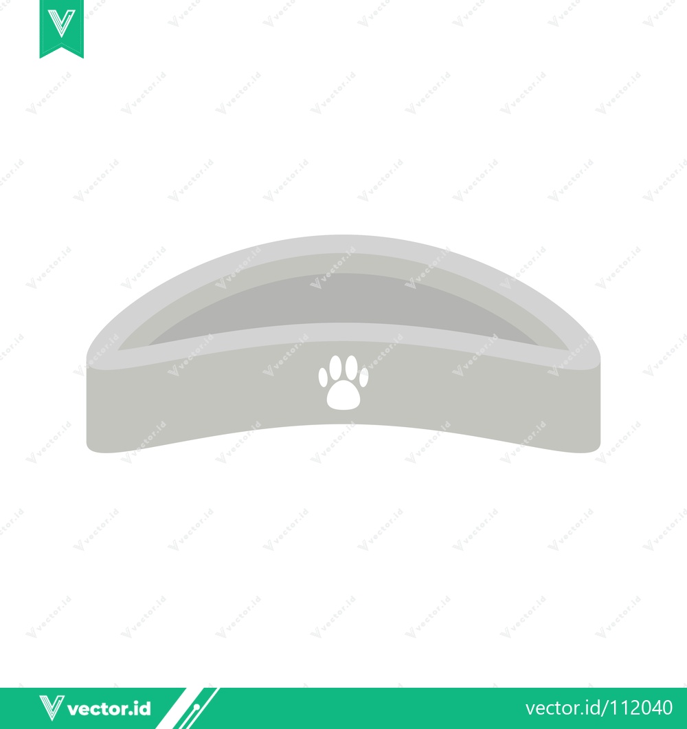 Premium Vector dari Minimalist Pet Food Bowl with Paw Print Icon