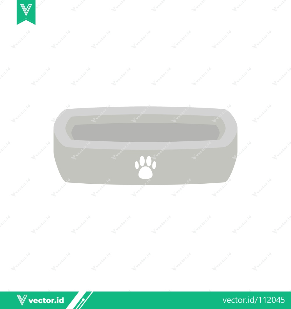 Premium Vector of Simple Gray Pet Food Bowl with Paw Print Icon