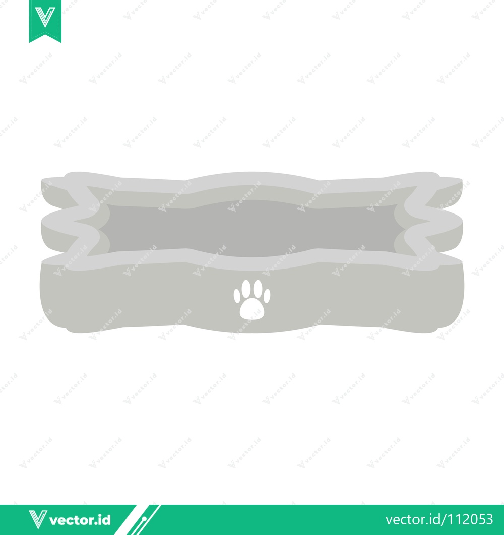 Premium Vector dari Dog Bone Shaped Pet Bed with Paw Print Icon