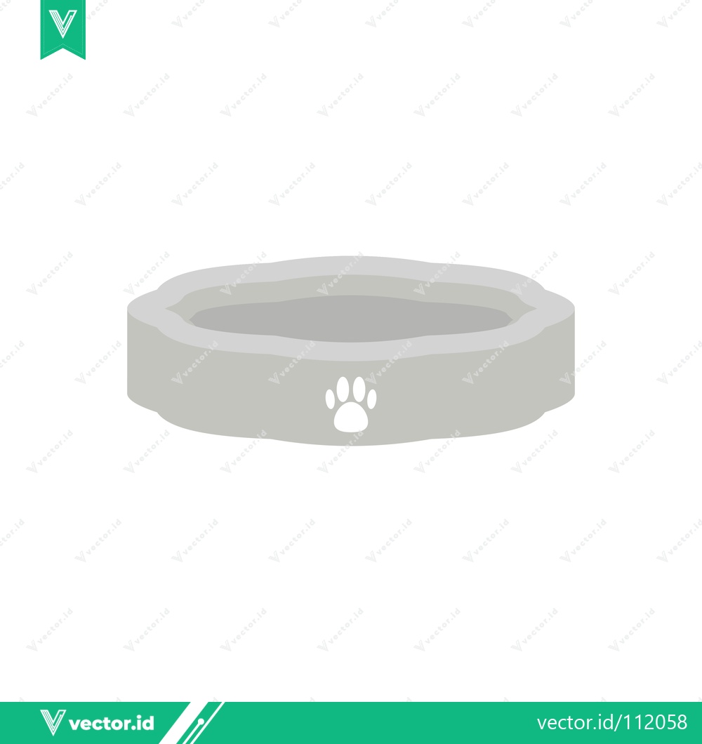 Premium Vector dari Simple Gray Pet Bowl with Paw Print Icon