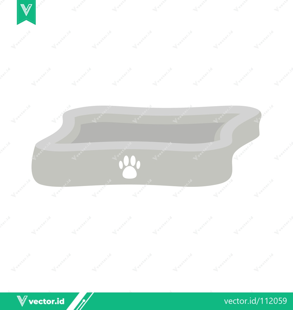 Premium Vector dari Minimalist Cat Litter Box with Paw Print Icon