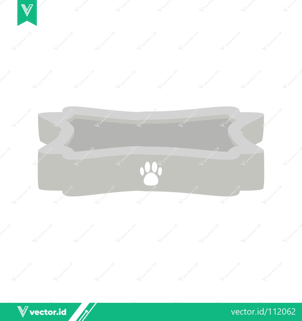 Premium Vector dari Bone Shaped Pet Food Bowl with Paw Print Icon