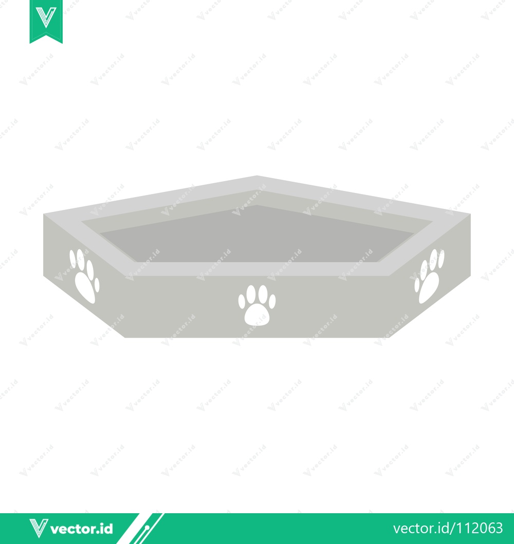 Premium Vector dari Pentagonal Pet Litter Box with Paw Prints Design