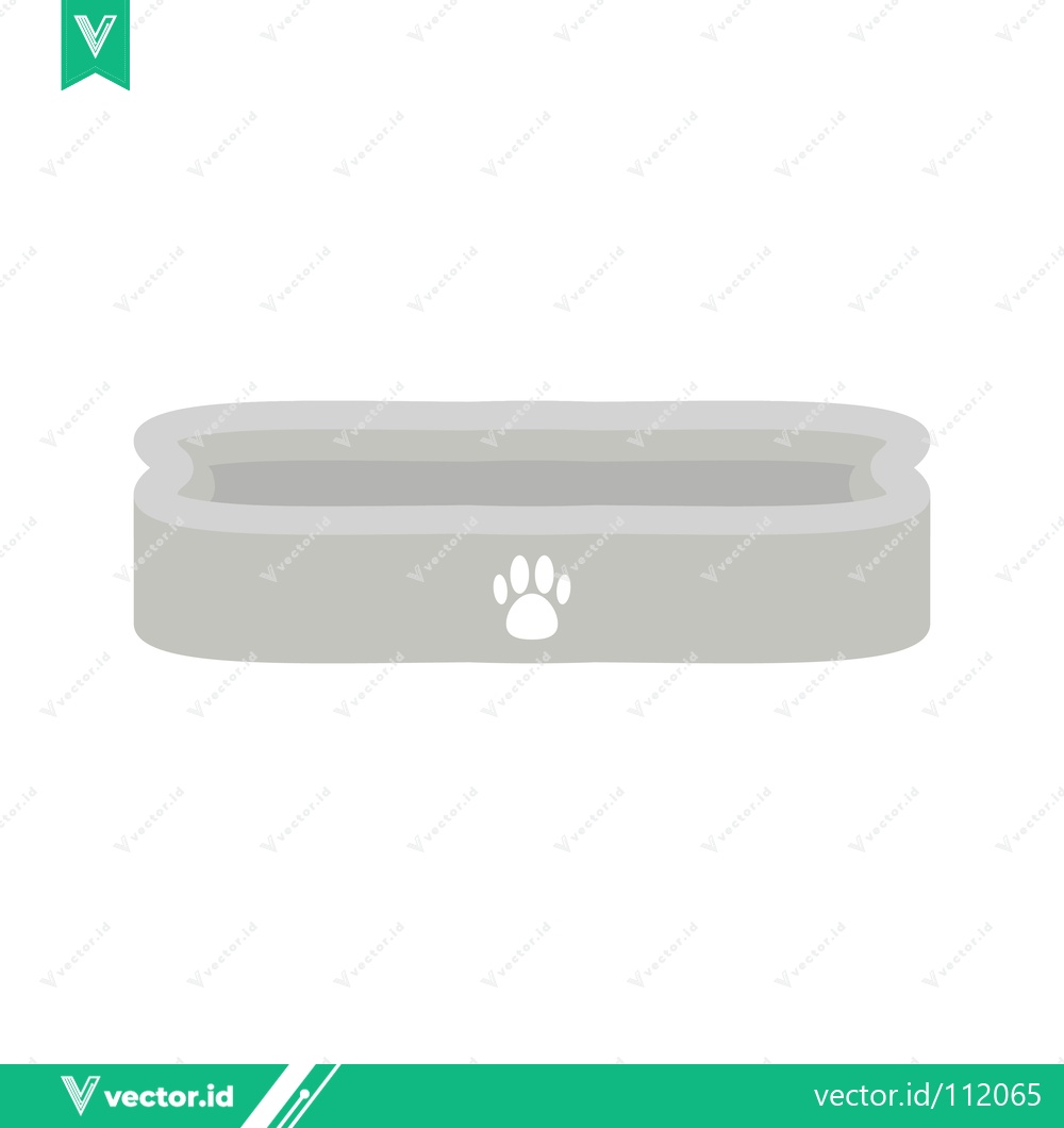 Premium Vector dari Minimalist Gray Pet Food Bowl with Paw Print Icon