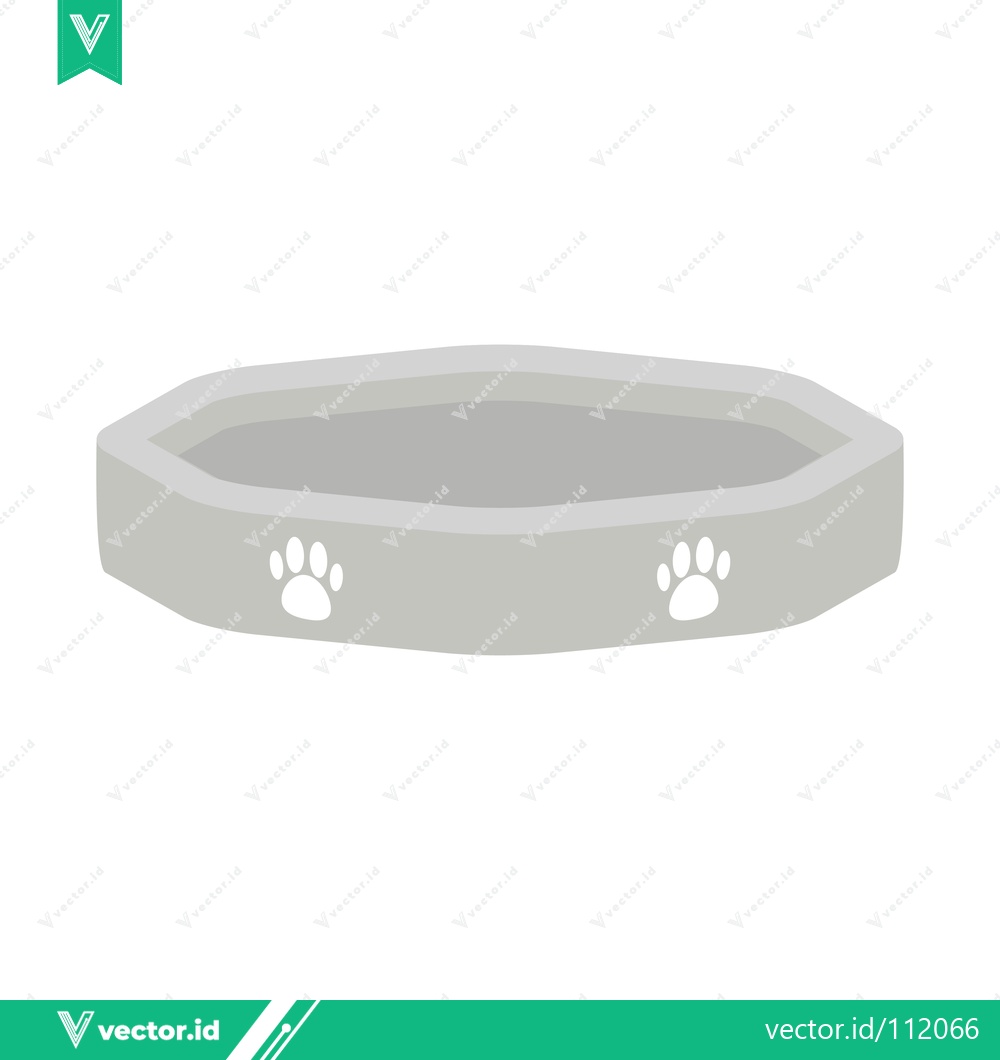 Premium Vector dari Simple Gray Pet Bowl with Paw Prints