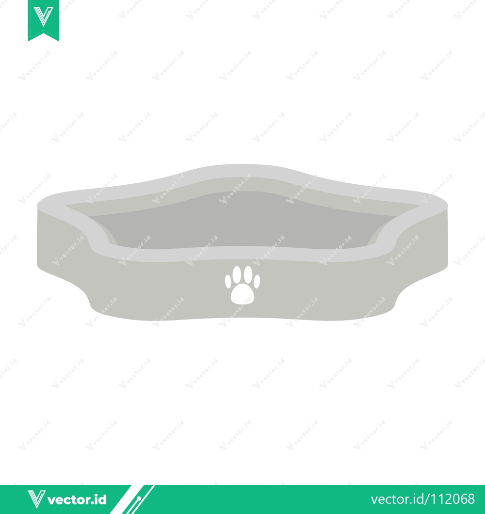 Premium Vector dari Simple Gray Pet Bed with Paw Print Icon