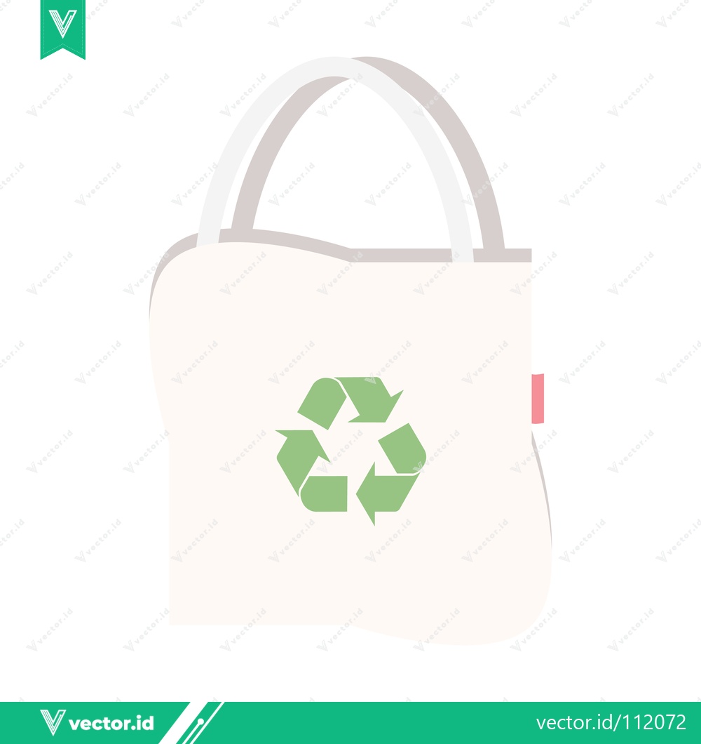 Premium Vector of Eco-friendly tote bag with recycling symbol illustration