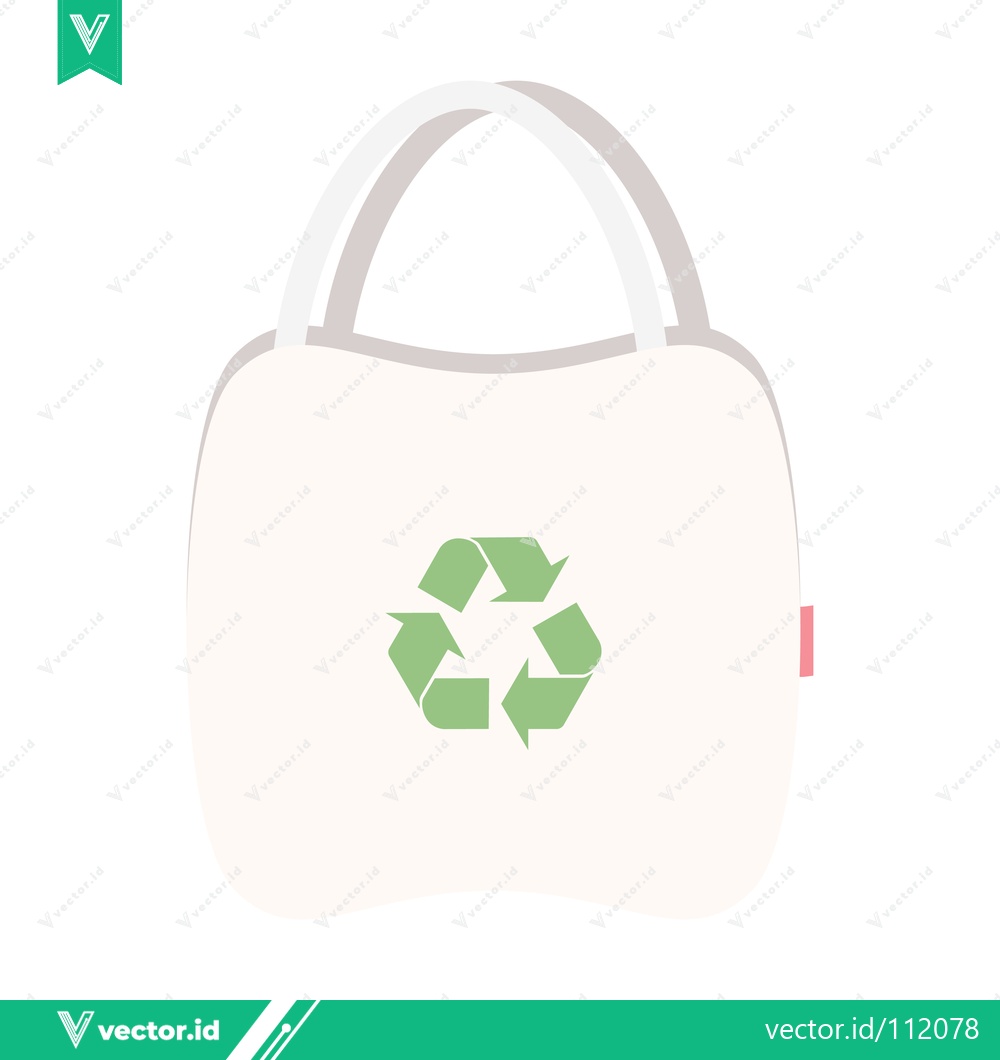 Premium Vector of Eco-friendly tote bag with recycling symbol illustration