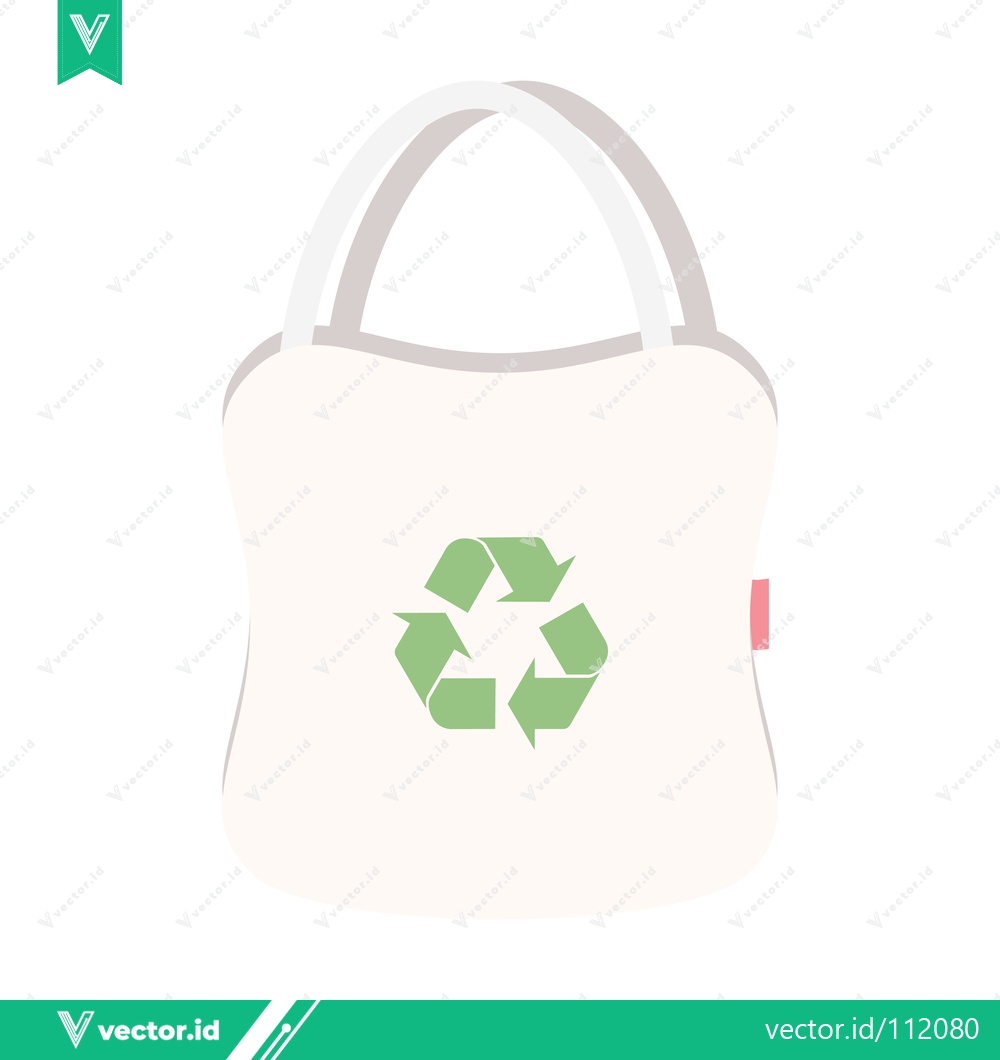 Premium Vector of Eco-friendly tote bag with recycling symbol