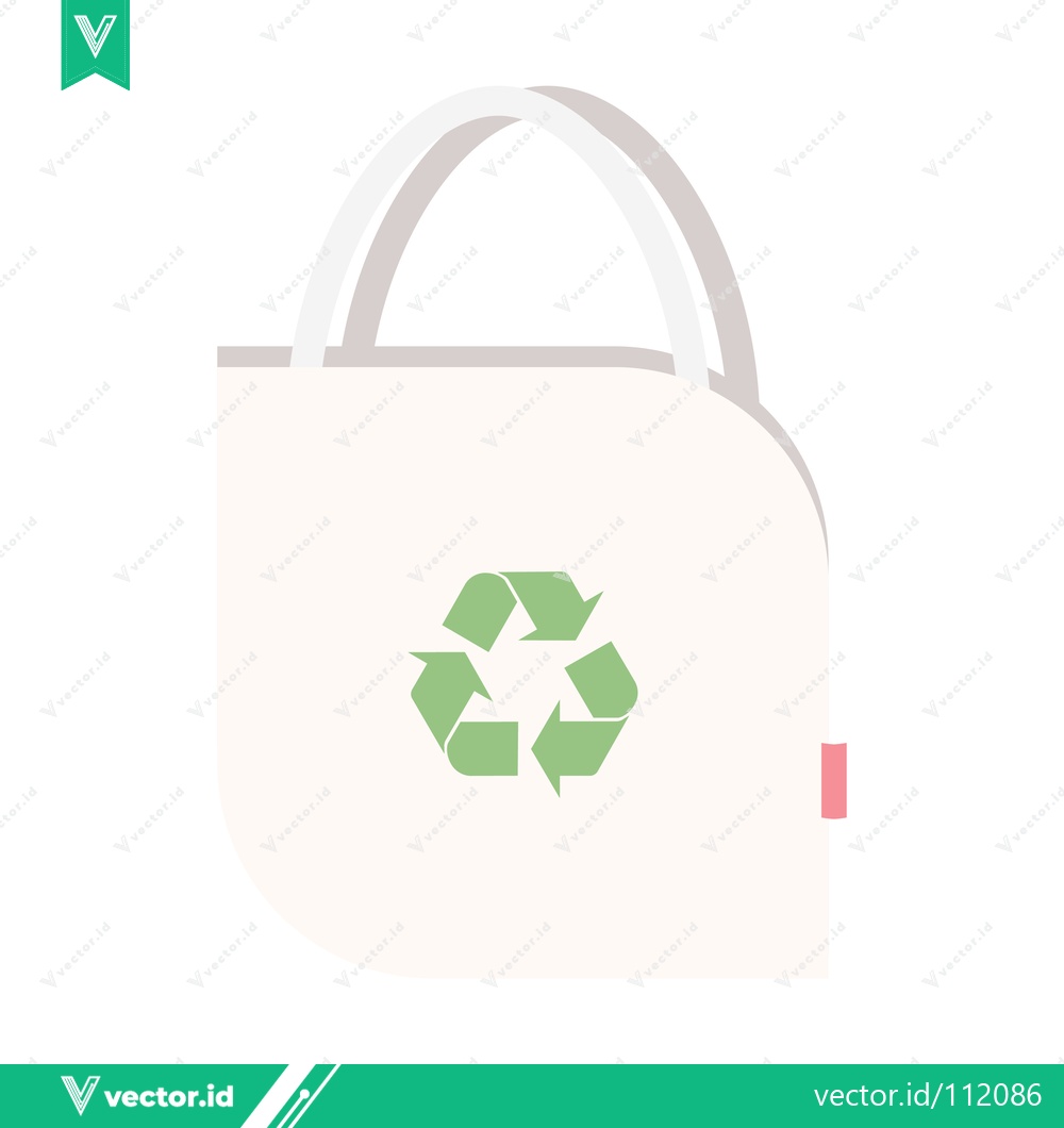 Premium Vector of Eco-friendly tote bag with recycling symbol illustration