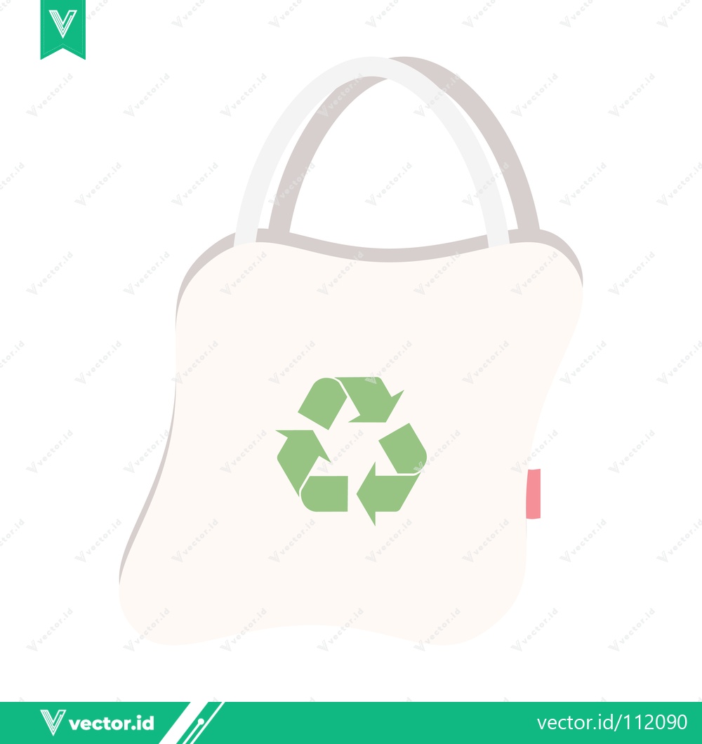 Premium Vector of Eco-friendly tote bag with recycling symbol illustration