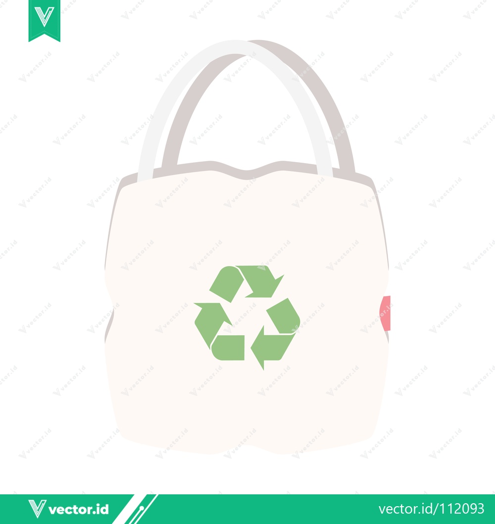 Premium Vector of Eco-friendly tote bag with recycling symbol illustration