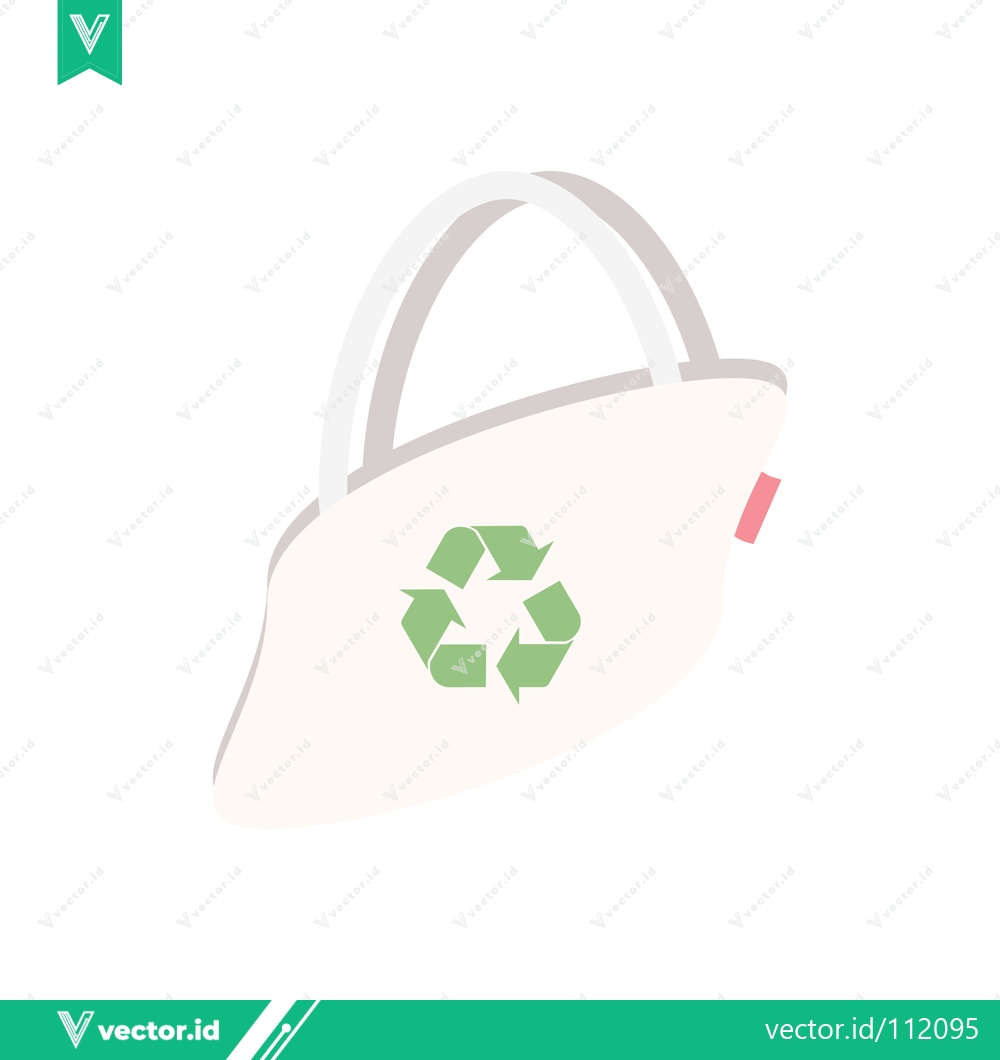 Premium Vector dari Eco-friendly reusable shopping bag with recycling symbol