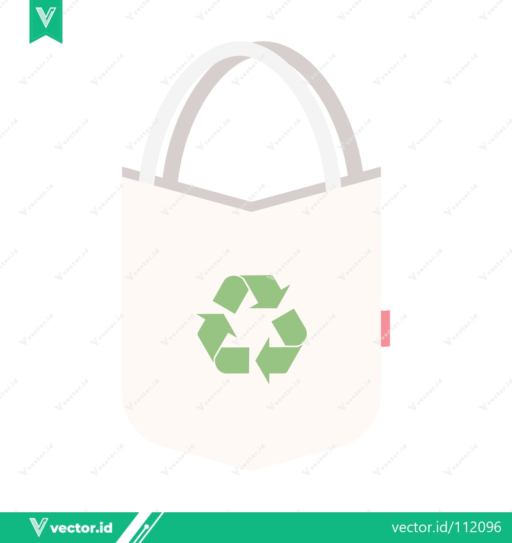 Premium Vector of Eco-friendly tote bag with recycling symbol illustration
