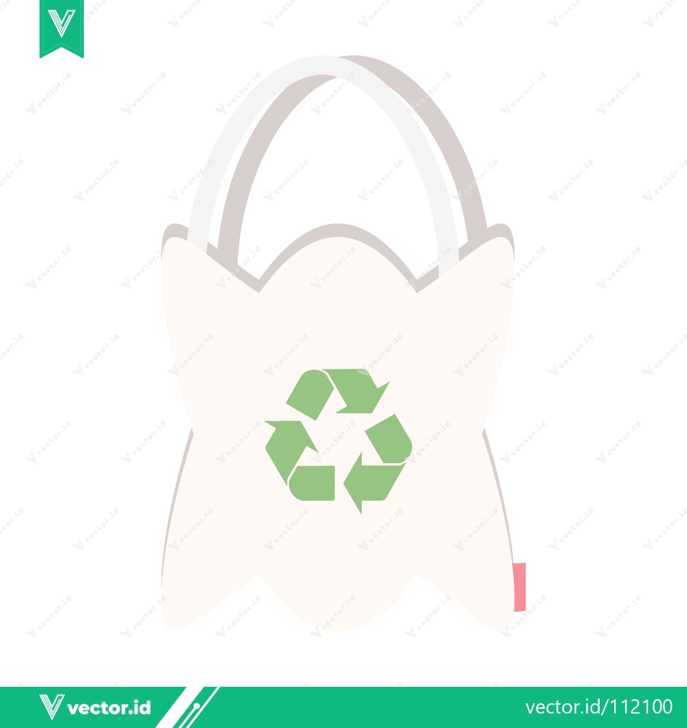 Premium Vector of Eco-friendly tote bag with recycling symbol