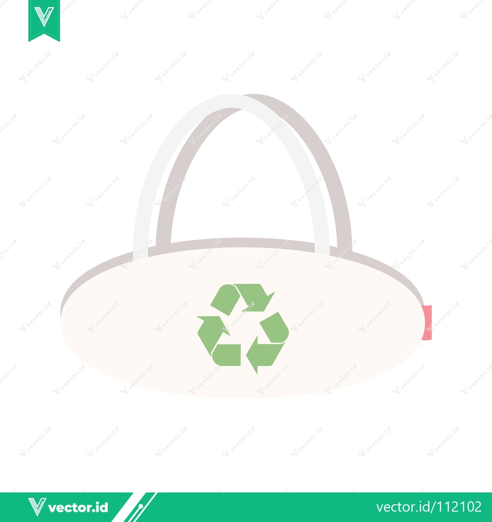 Premium Vector dari Eco-friendly reusable shopping bag with recycling symbol