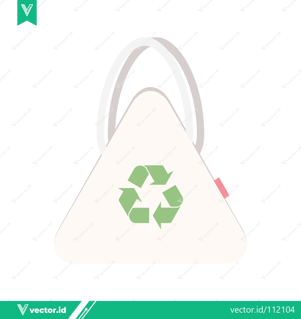 Premium Vector of Eco-friendly tote bag with recycling symbol illustration