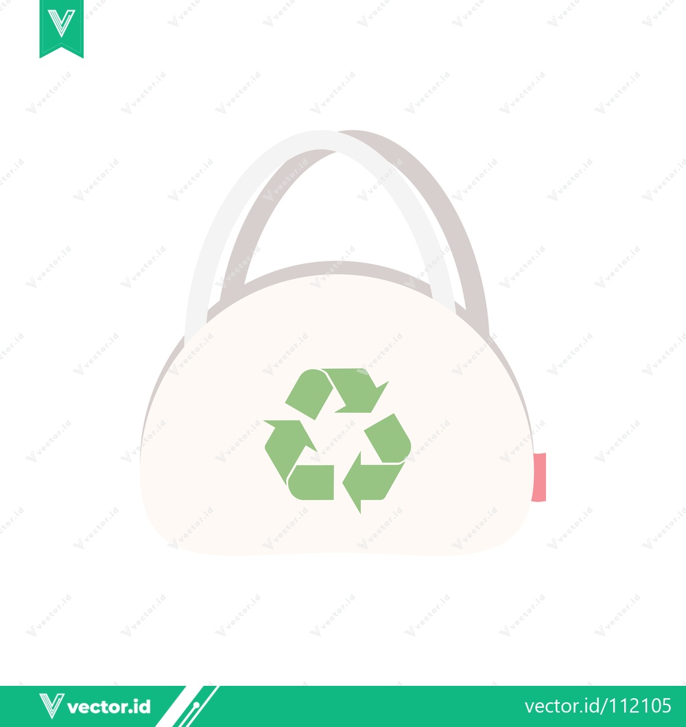 Premium Vector dari Eco-friendly reusable shopping bag with recycling symbol