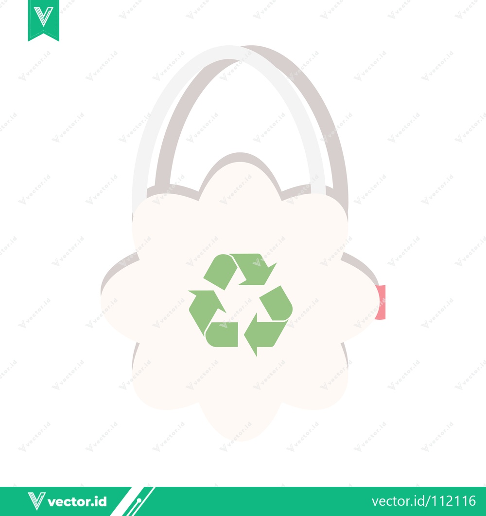 Premium Vector dari Eco-friendly shopping bag with recycling symbol illustration