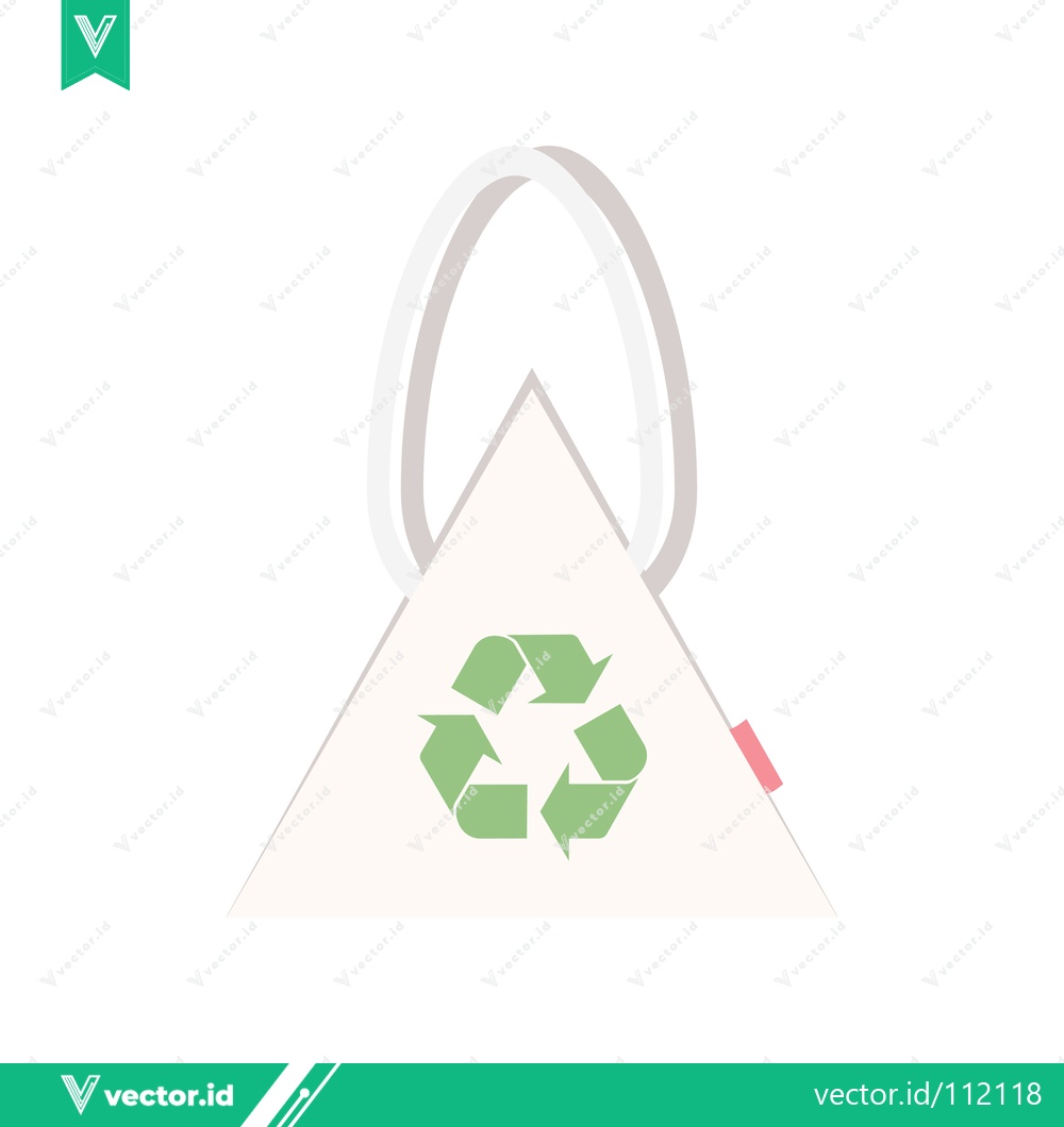 Premium Vector dari Eco-friendly reusable shopping bag with recycling symbol