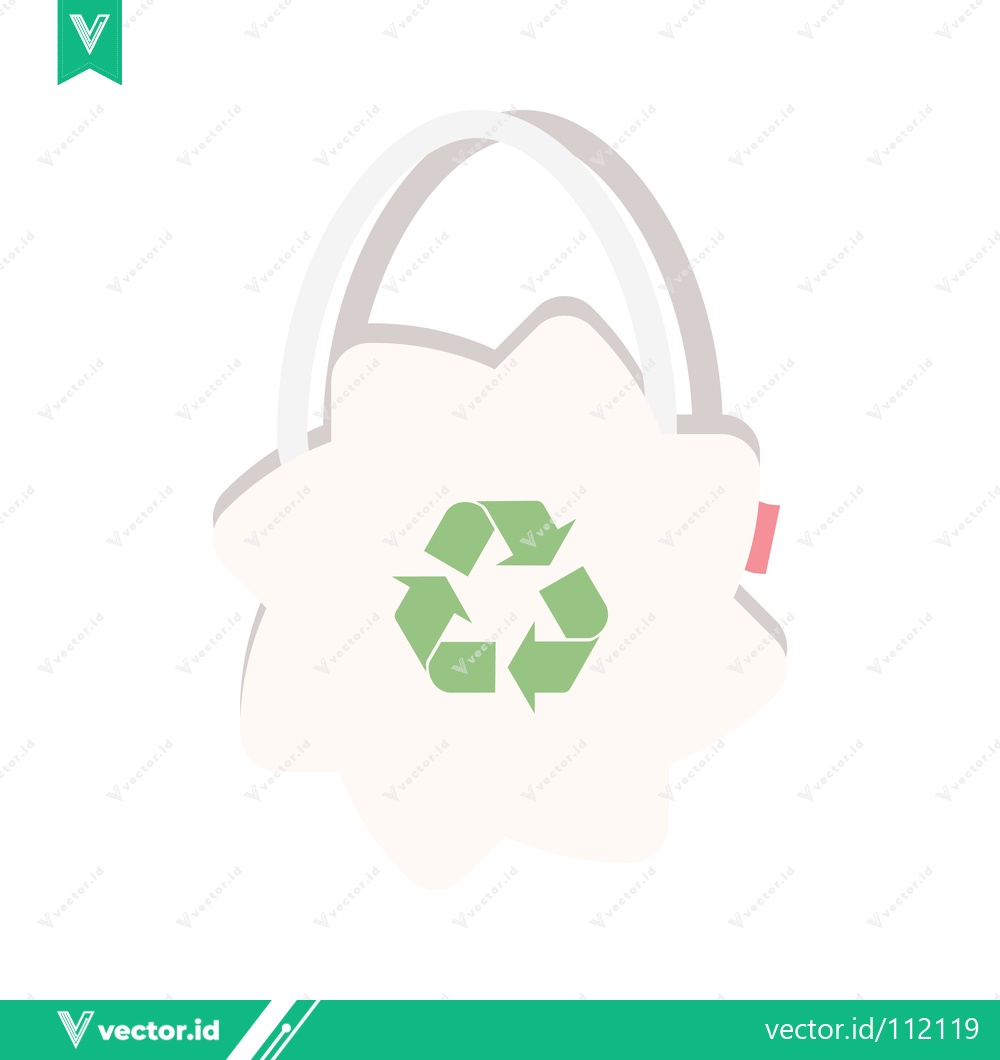 Premium Vector dari Recycling Symbol on a Shopping Bag