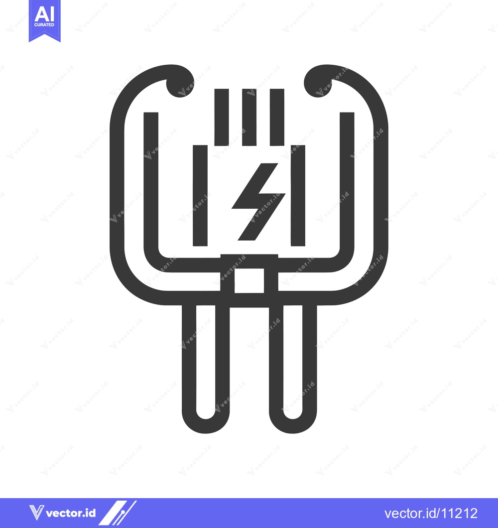 Premium Vector dari Abstract electrical symbol with a lightning bolt
