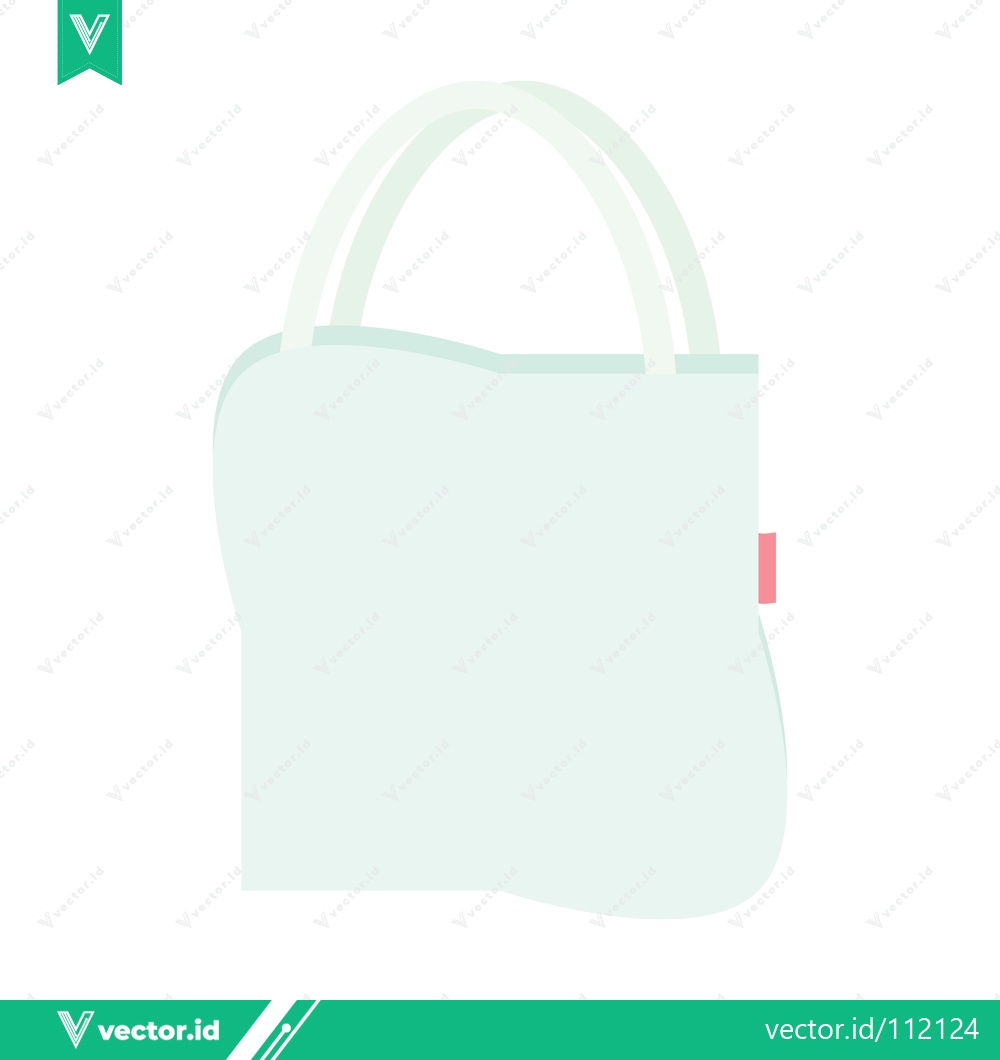 Premium Vector dari Minimalist Light Blue Tote Bag with Handles