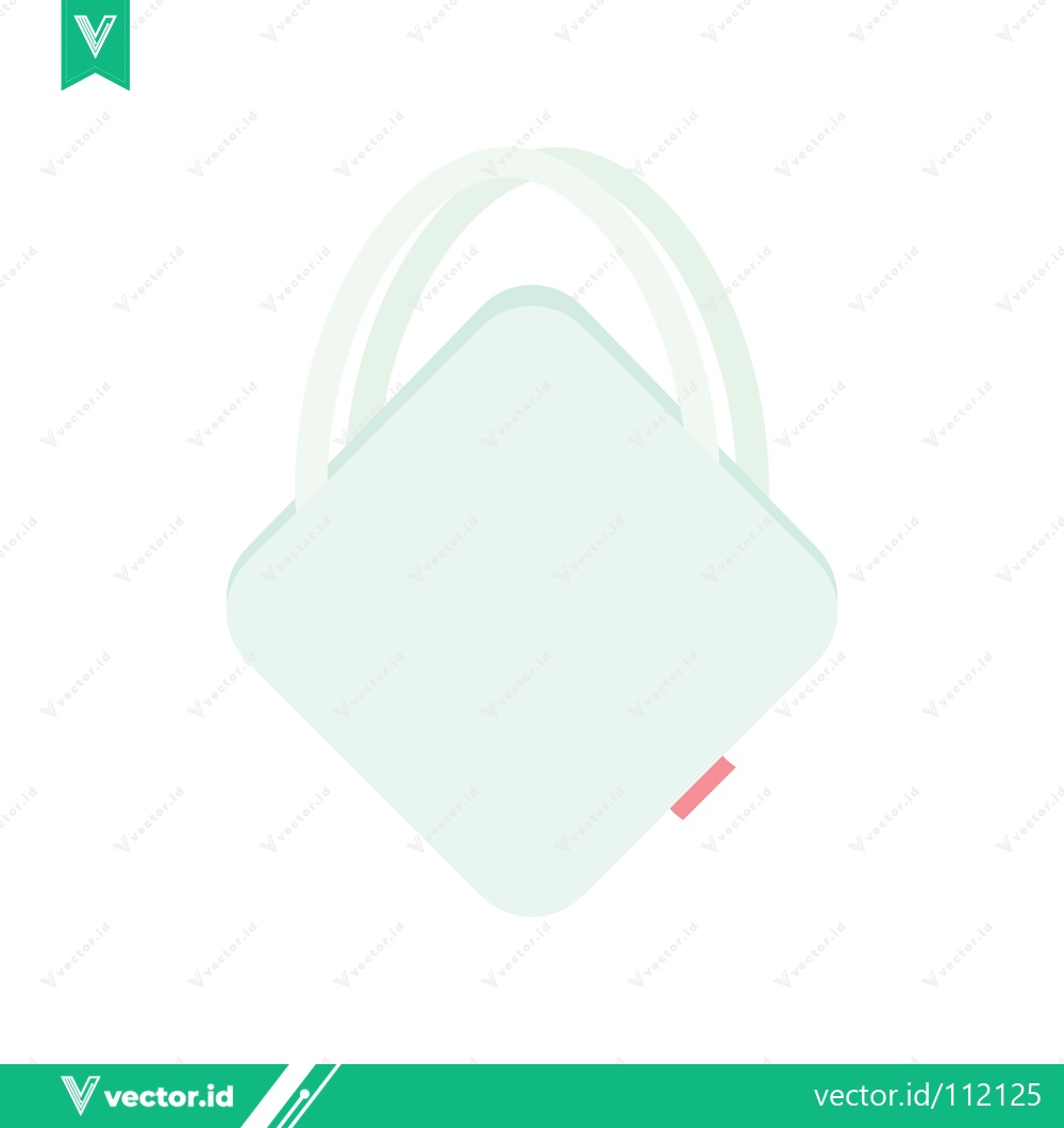 Premium Vector dari Minimalist Light Blue Square Handbag with White Straps