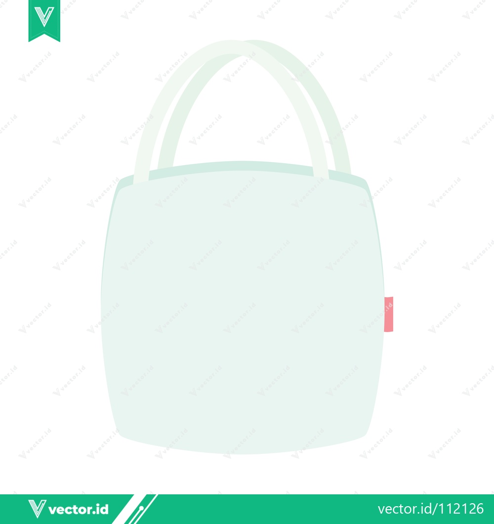Premium Vector of Minimalist Light Blue Tote Bag Isolated on White Background
