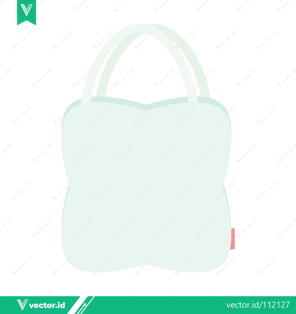 Premium Vector of Minimalist Light Blue Tote Bag with Curved Edges