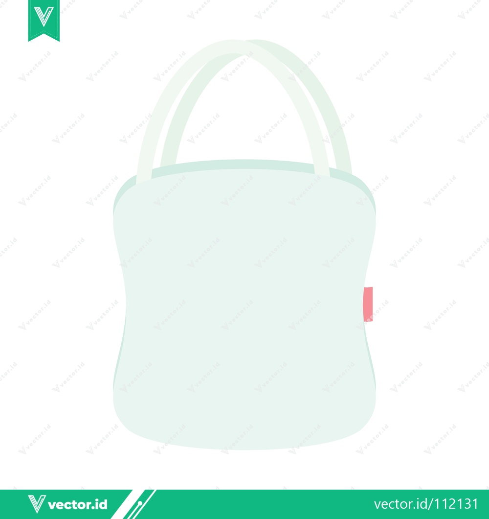 Premium Vector dari Minimalist Light Blue Tote Bag with Pink Tag