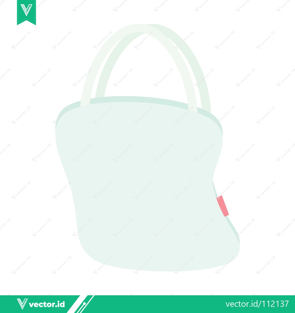 Premium Vector of Minimalist Light Blue Tote Bag with Pink Tag