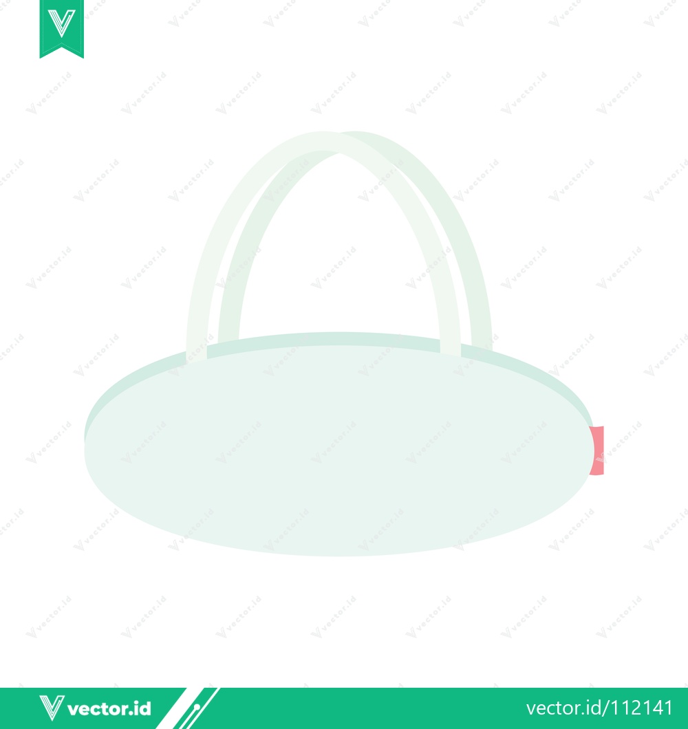 Premium Vector dari Minimalist White Oval Handbag with Two Handles