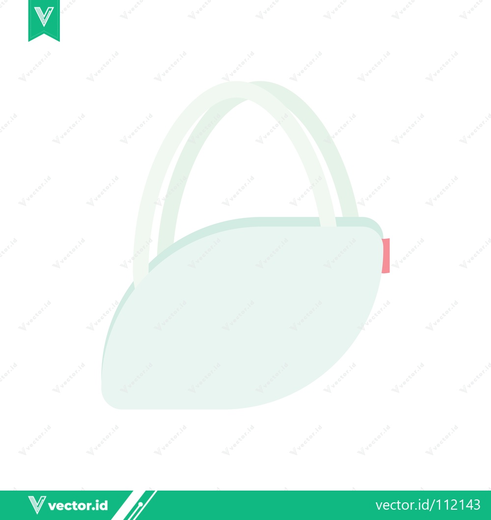 Premium Vector of Minimalist White Handbag with Curved Handle