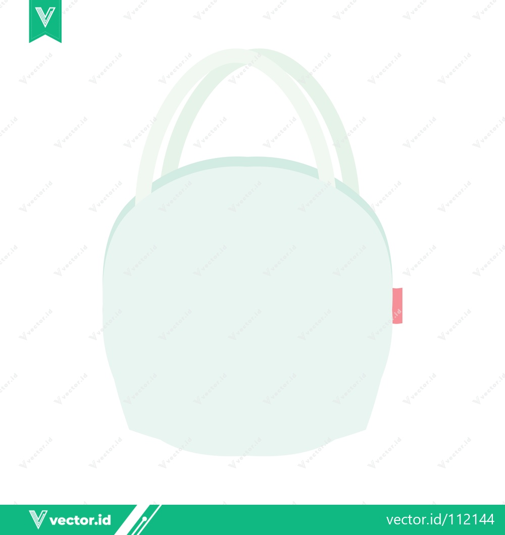 Premium Vector dari Minimalist Light Blue Round Handbag with Pink Tag