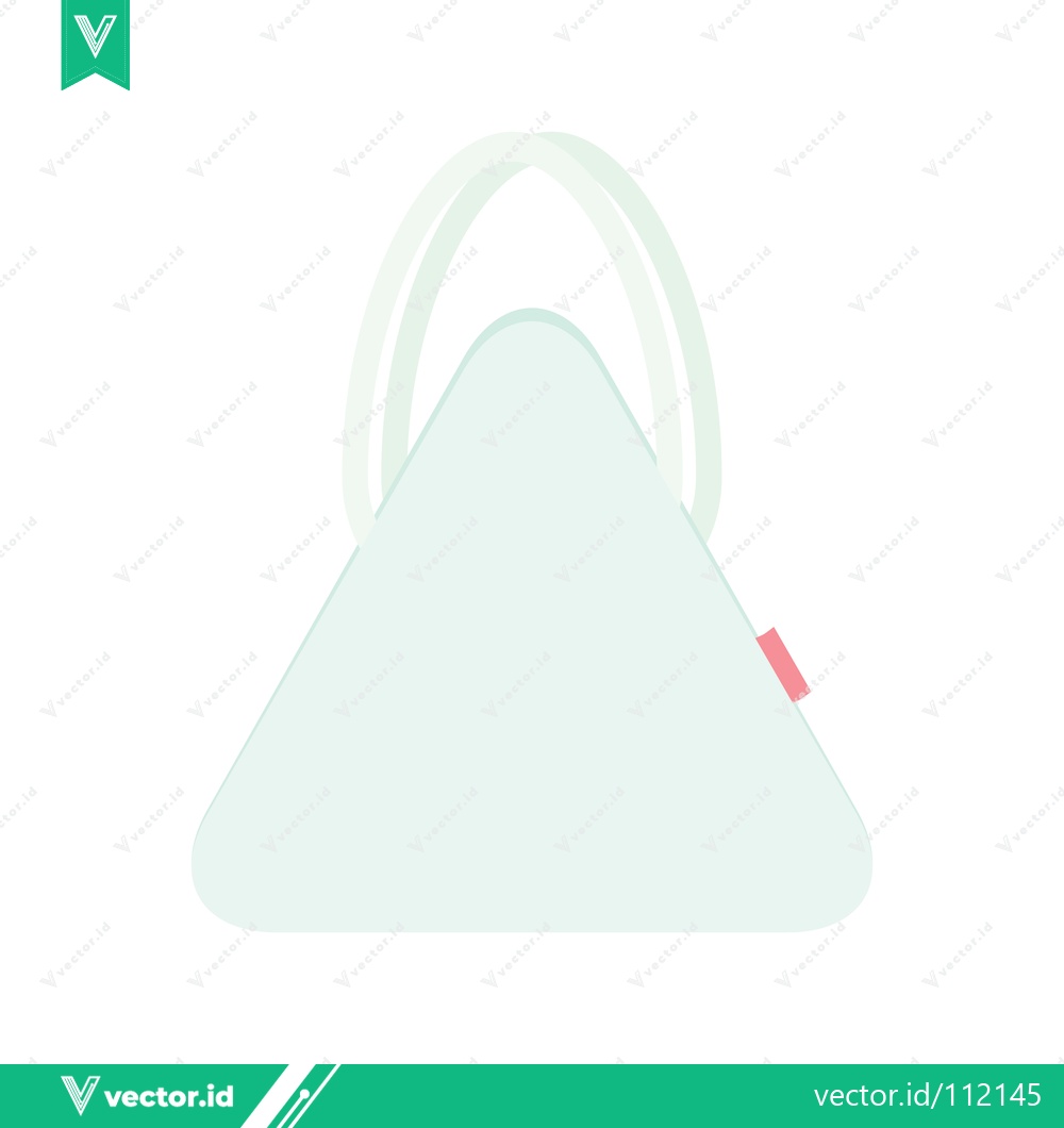 Premium Vector dari Minimalist Light Blue Triangle Tote Bag with White Handles