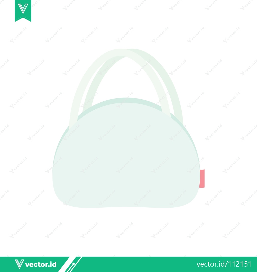 Premium Vector dari Minimalist Light Blue Round Handbag with Pink Tag
