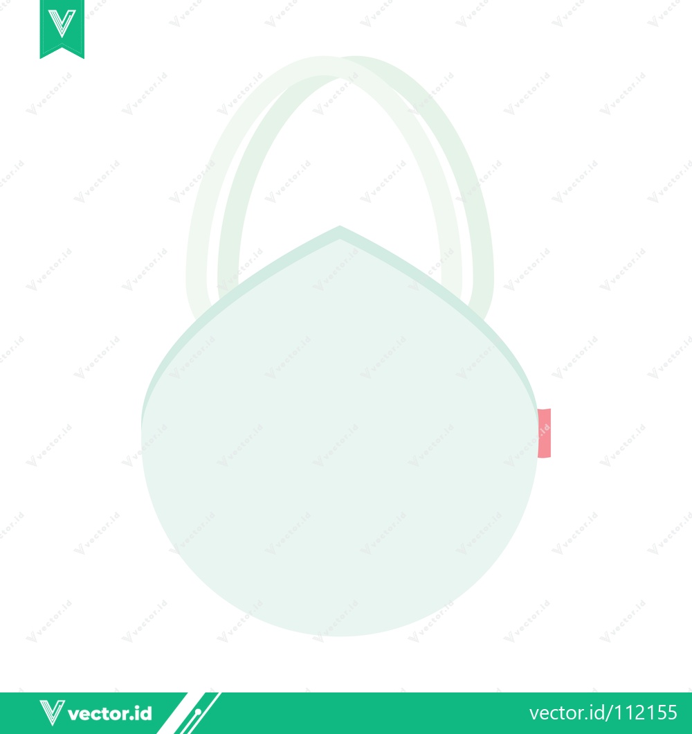 Premium Vector dari Minimalist Light Blue Face Mask with White Straps Isolated on White Background