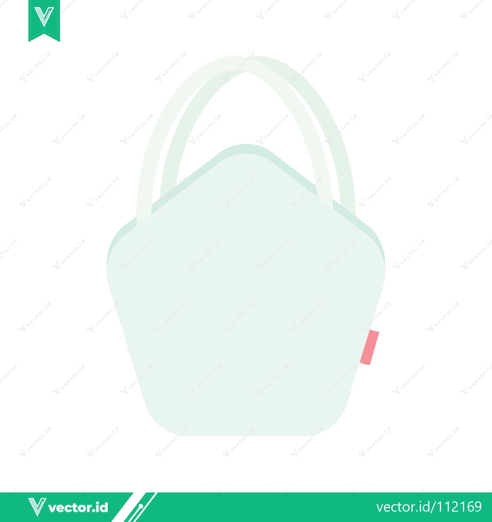 Premium Vector dari Minimalist Light Blue Tote Bag with Pink Tag